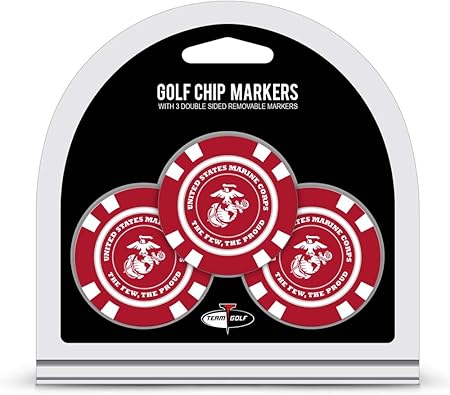 Review Team Golf Military Marines Golf Chip Ball Markers (3 Count), Poker Chip Size with Pop Out Smaller Double-Sided Enamel Markers, Multi Team Color, 64688 Review Team Golf Military Marines Golf Chip Ball Markers (3 Count), Poker Chip Size with Pop Out Smaller Double-Sided Enamel Markers, Multi Team Color, 64688