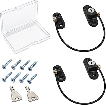 Window Restrictor Locks,Door and Window Opening Restrictor,Sliding Window Security Locks with Keys,Suitable for Home, Office, Hotel, Factory, and Other Anti-Theft Security, with Box