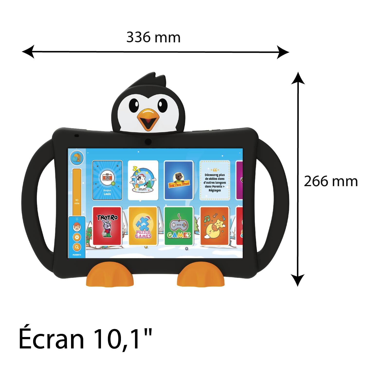 Logikids 11 – Tablette Enfant 10,1 Pouces – 2 Go RAM – 32 Go + 128 Go Extensible – Batterie 5000 MAh – Android 14 – Contrôle Parental – Fabriquée En France