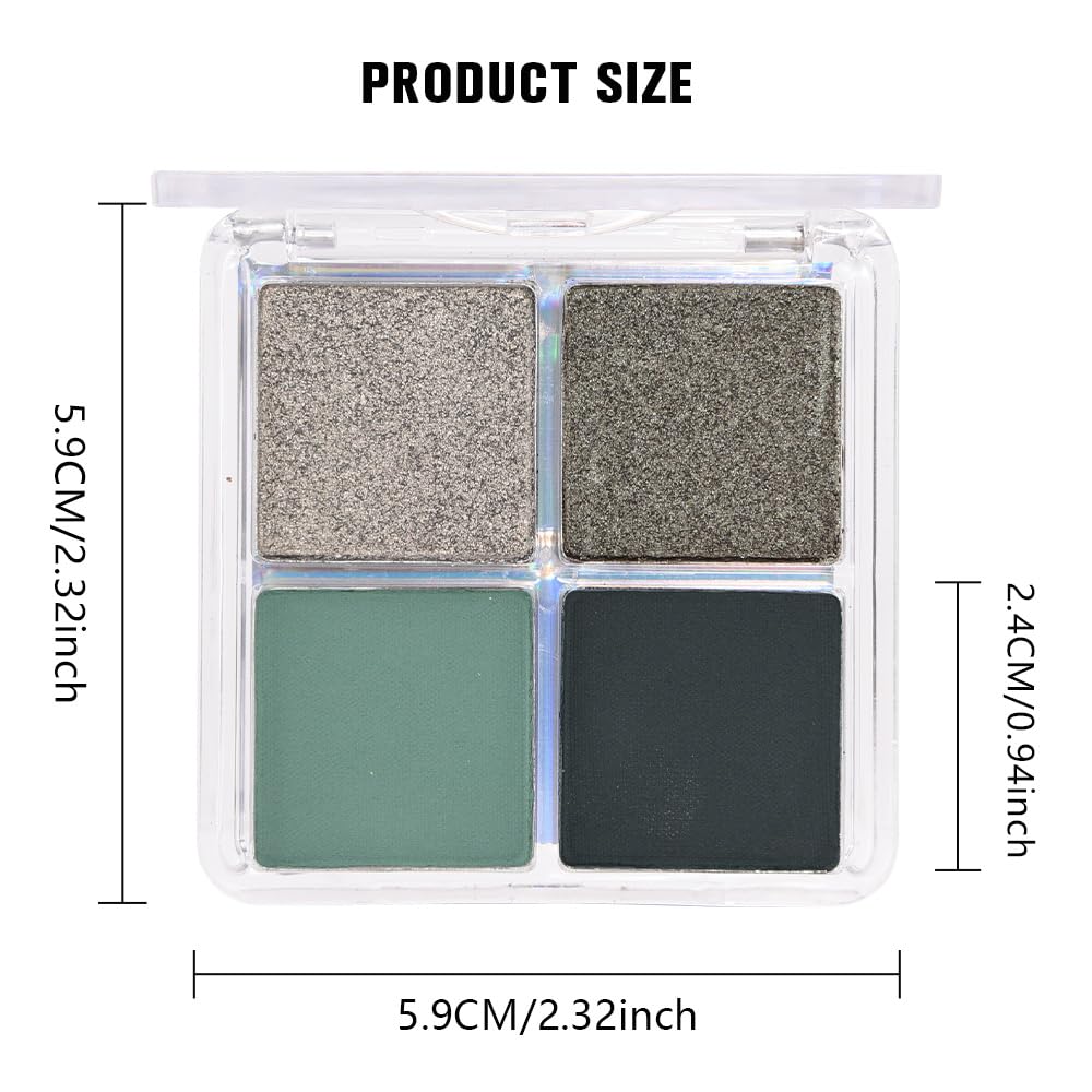 4 Colors Beige Nude Brown Pink Yellow Eye Shadow Powder Palette Makeup, Neutral Travel Matte Shimmer Creme QuadsEyeshadow Palette for Women Highly Pigmented Waterproof, paleta de sombras de ojos 01: 0.21 Ounce (Pack of 1) A-12#