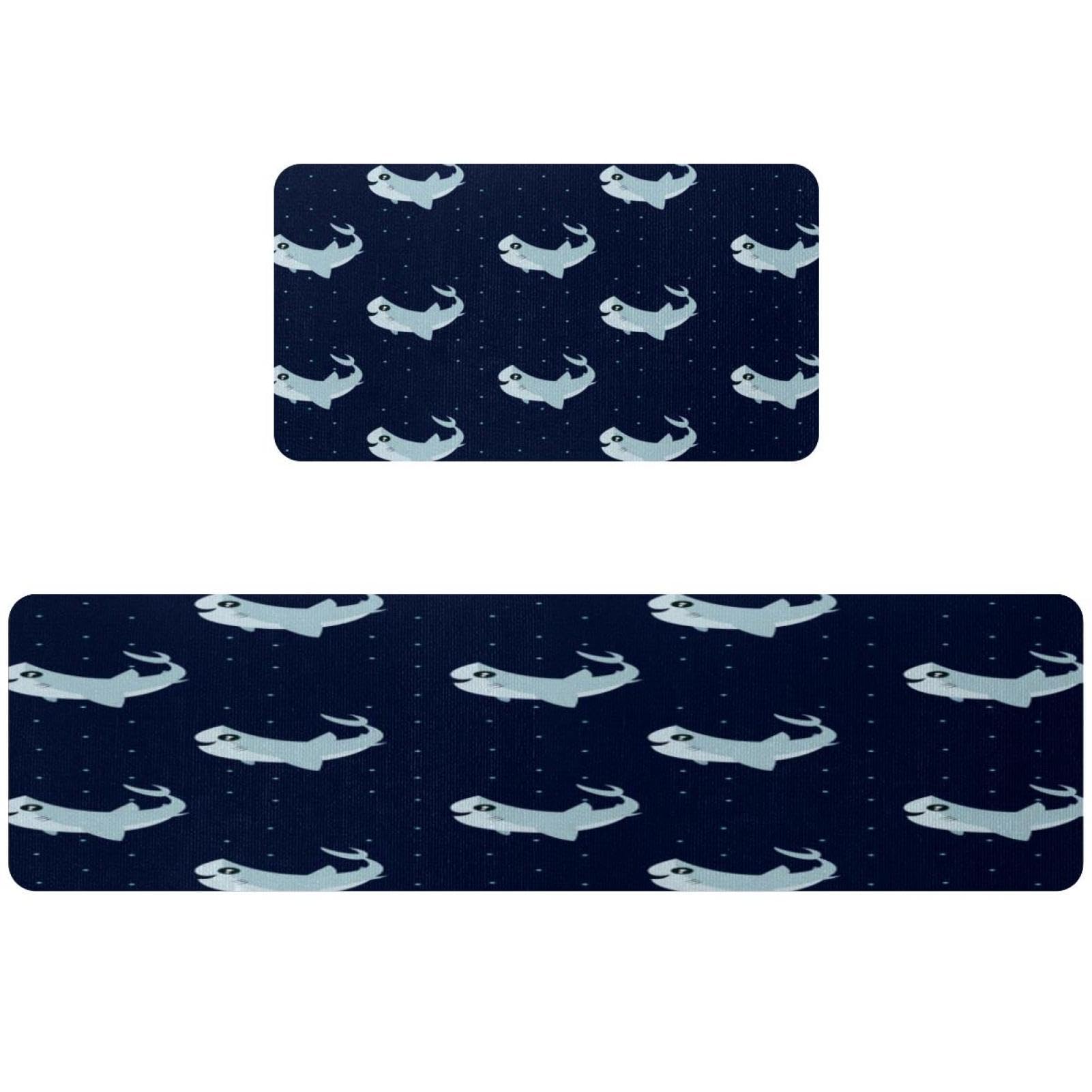 Tapis de cuisine lavables bleu foncé pour éviter les glissades au sol