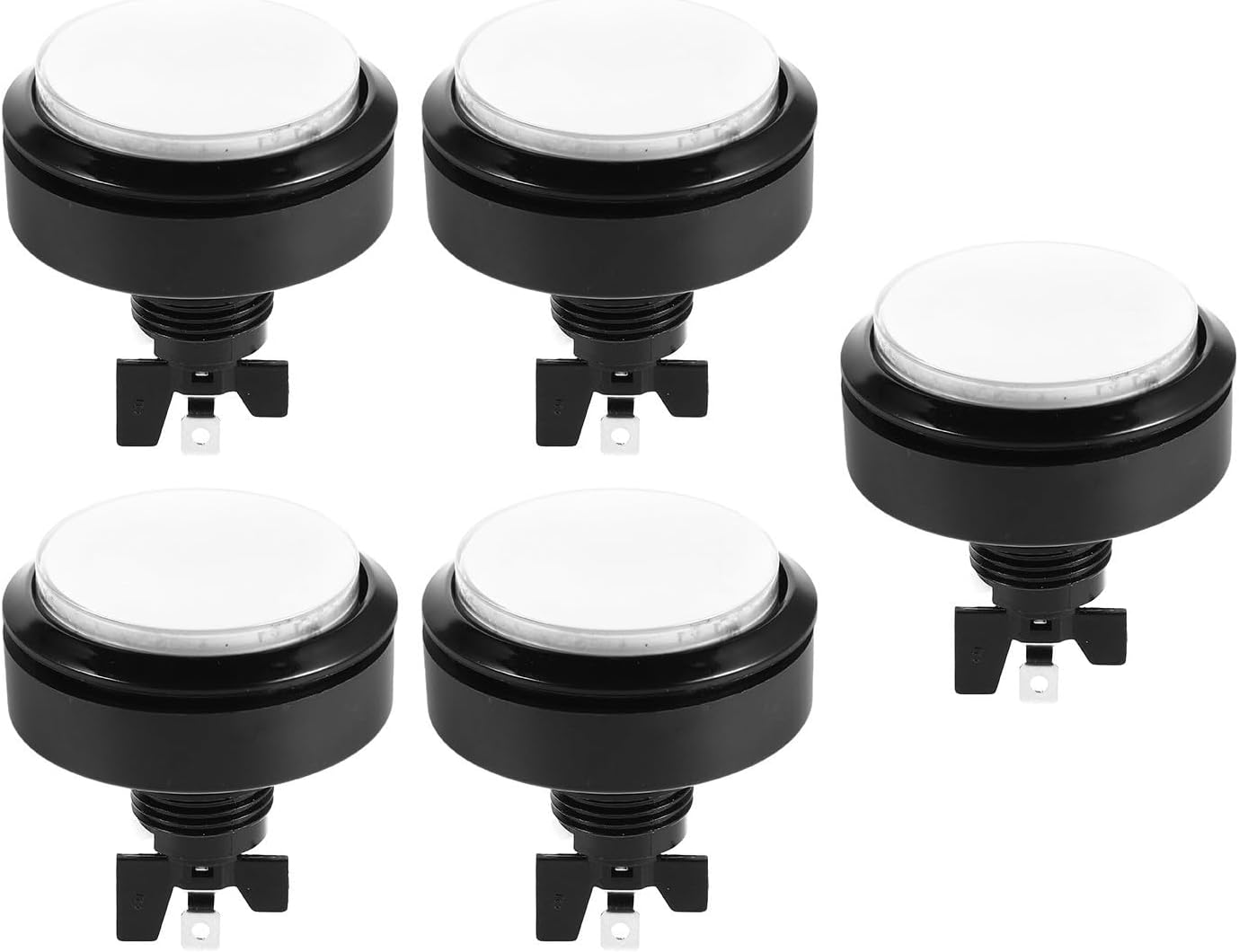 ORFOFE Switch, Arcade Cabinet Console Control and Game for 5pcs 60mm Round LED Illuminated Button with Microswitch Plastic Metal Material, Momentary Upgrades Panel
