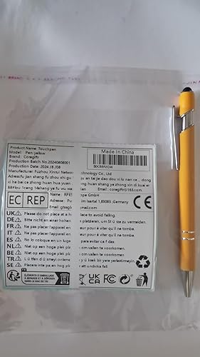 Miniatura 8 de Coregiftr Bolígrafos personalizados, bolígrafo grabado personalizado con punta de lápiz capacitivo, bolígrafo de tinta retráctil personalizado para