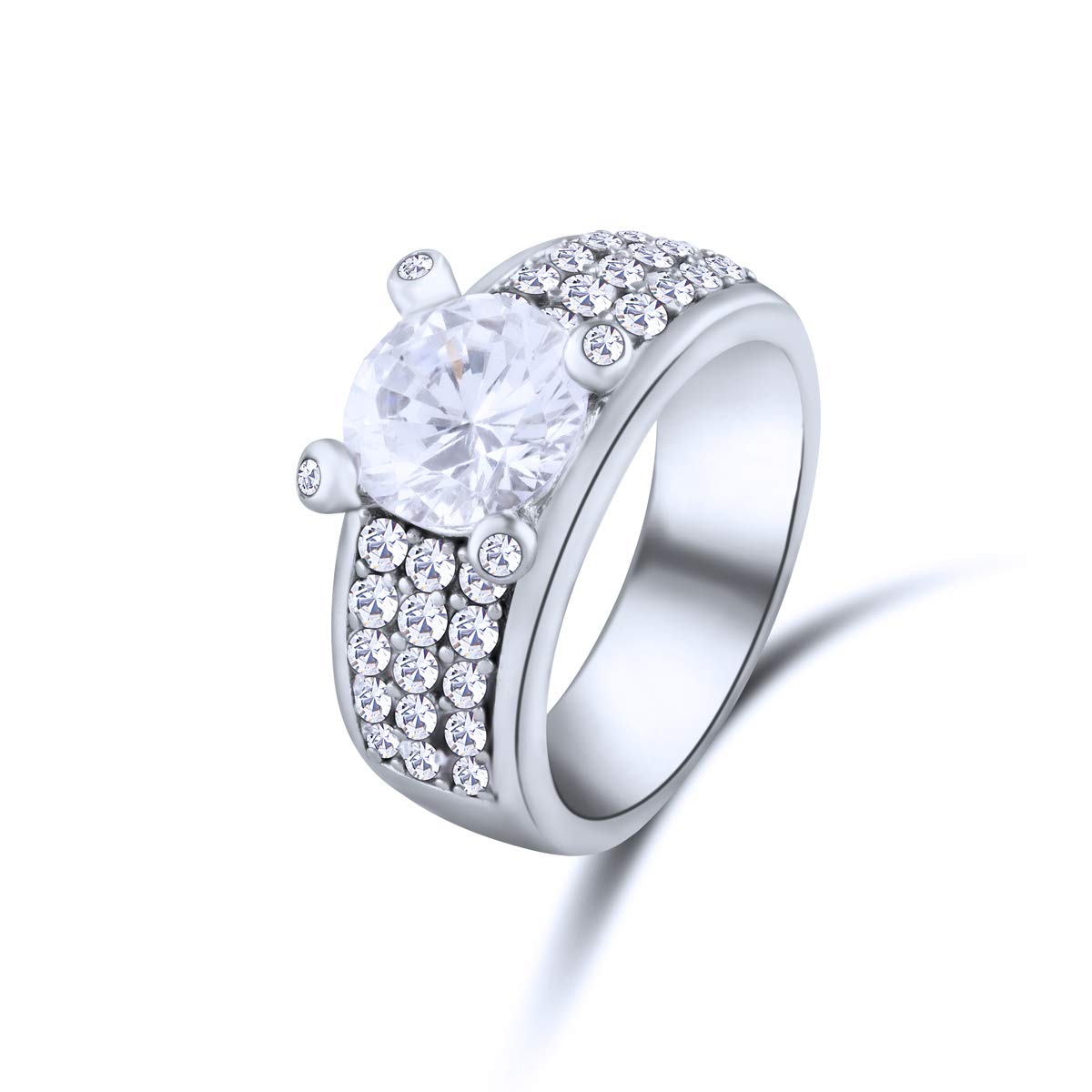Anillos de plata de 18 mm Quiges con acabado pulido de alta joyería 4