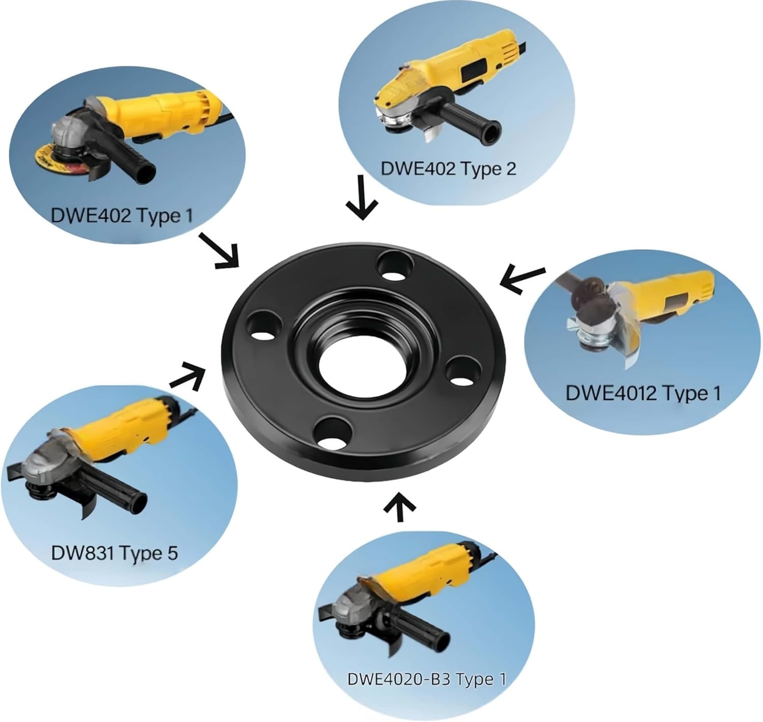 N134467 Angle Grinder Nut Hex Hole Flange Nuts Compatible with DeWalt DWE402 DWE4012 DWE4120 D28110 D28112 D28114N D28115 Angle Grinder Replacement Parts - 5/8-11 N134467 4 Pack