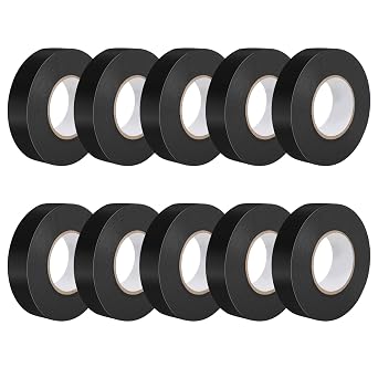 SANKEMU Electrical Tape, Black, 3/4 inch x 65 ft, High Temperature Electric Tape Weatherproof for Home DIY, Repairs, Electrical, Automotive and Equipment, 10-Pack 10