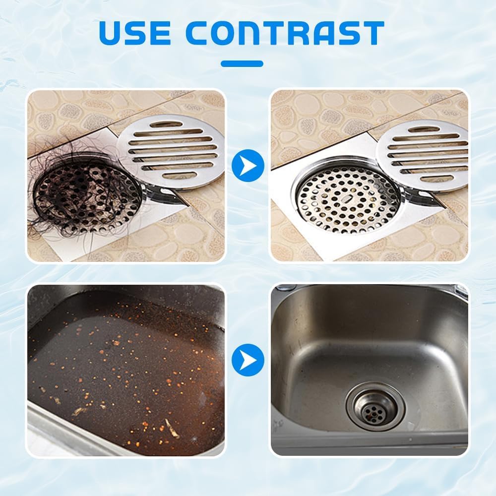 UsRHHA Toilet Drain Cleaner Powder With Odor Removal, 8-Pack Pipe Unclogging Detergent For Bathroom, Fast Acting Clog Remover