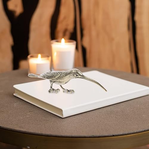 Miniatura 6 de Wakauto Figura de pájaro de latón, colibrí, de metal, de 4.52 pulgadas, modelo de colibrí, estatuas de animales, esculturas, colección de decoración