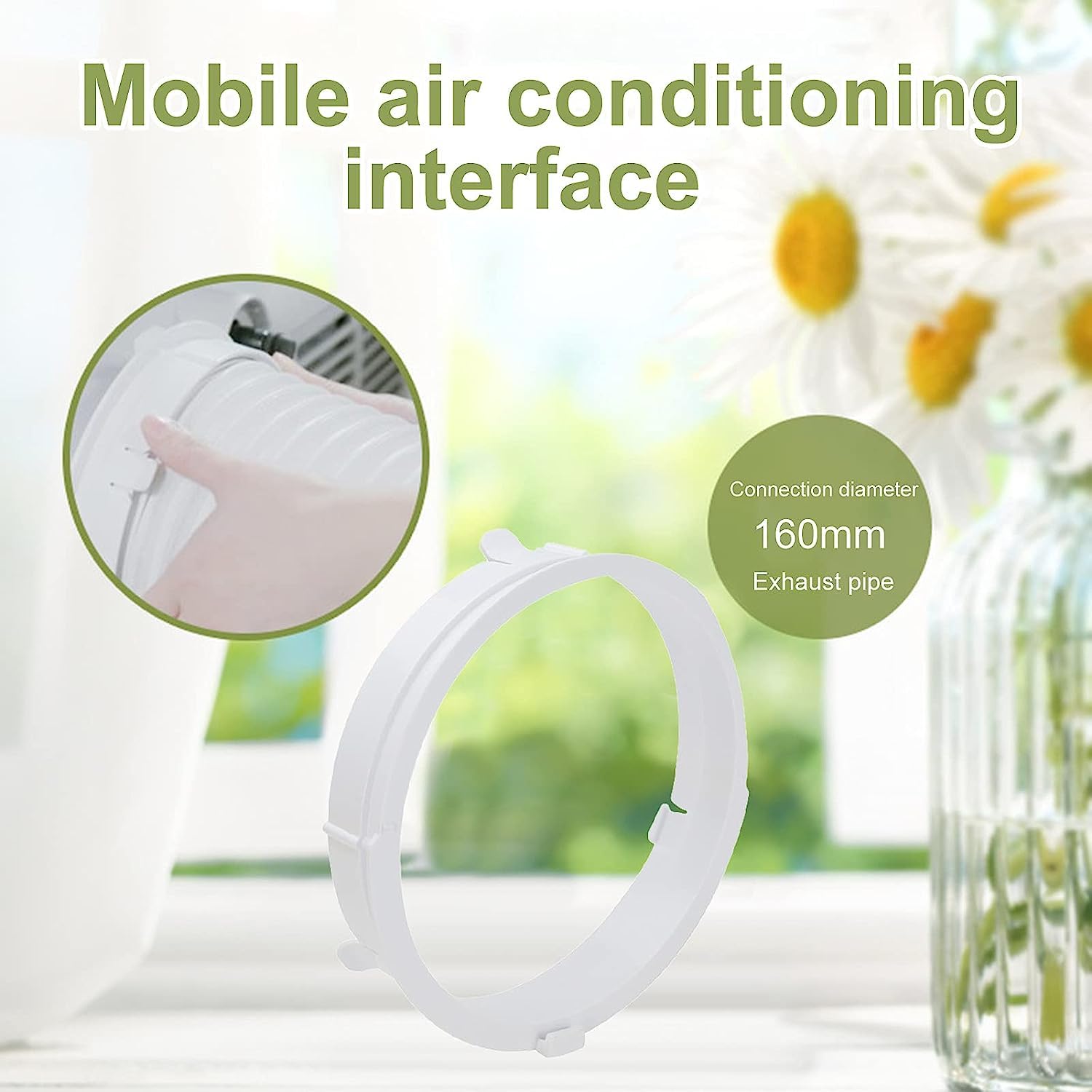 Interfaz de conector de tubo de manguera Interfaz de conducto de escape de aire acondicionado Adaptador de conector ABS RV para aire acondicionado móvil KYR-35 White1 6