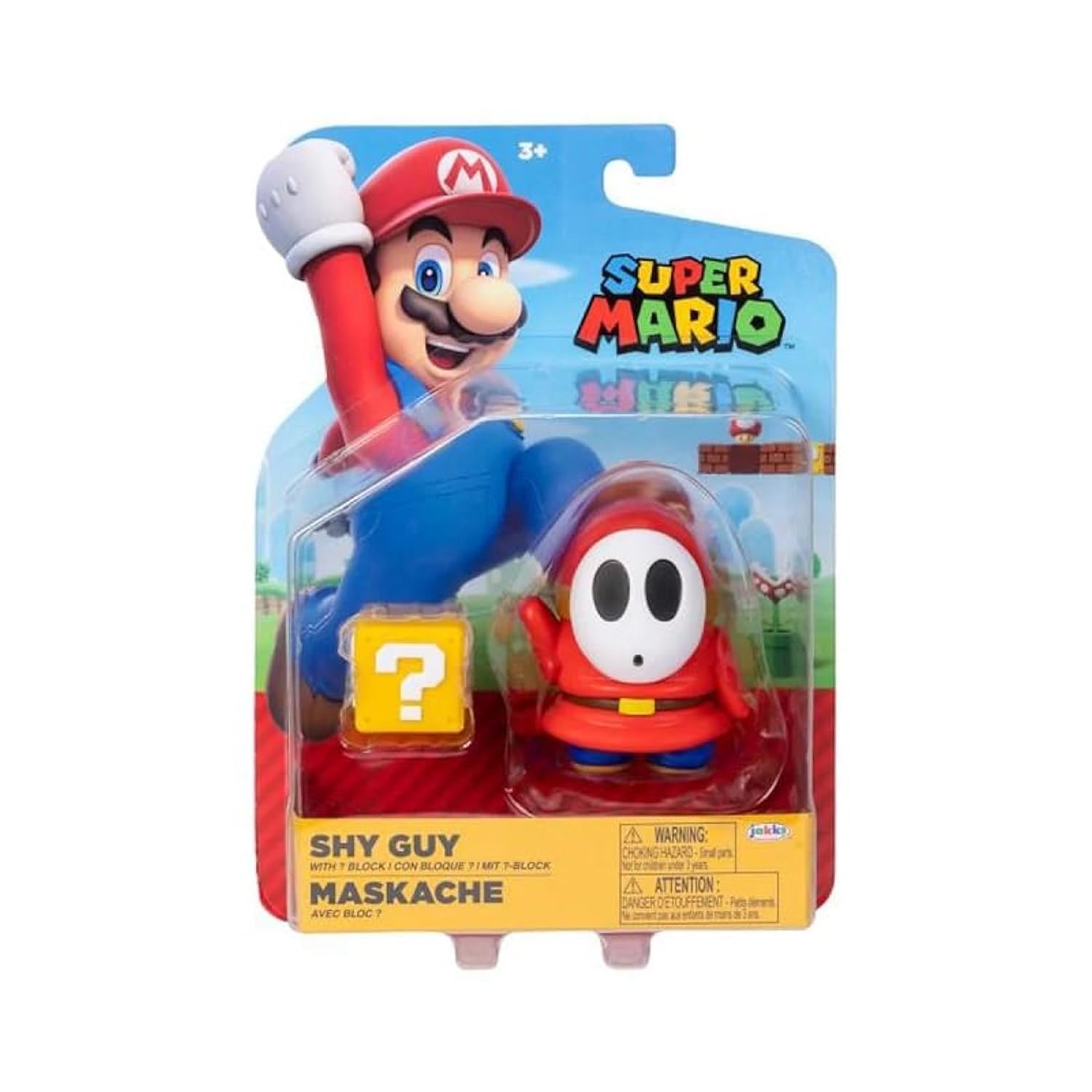 World of Nintendo Super Mario Bros 4-inch Action Figure - Red Shy Guy Figures with Question Block