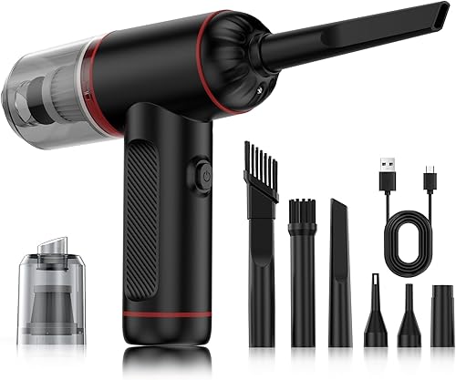 Plumero de aire comprimido, aspiradora de mano para automóvil de 100000 RPM, soplador de aire y bomba, plumero de aire eléctrico ajustable de 3