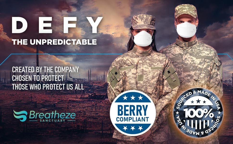 Miniatura 4 de Breatheze Máscaras Faciales KN95 Hechas en Estados Unidos Registradas por la FDA - Máscara KN95 Desechable - Estilo 3D