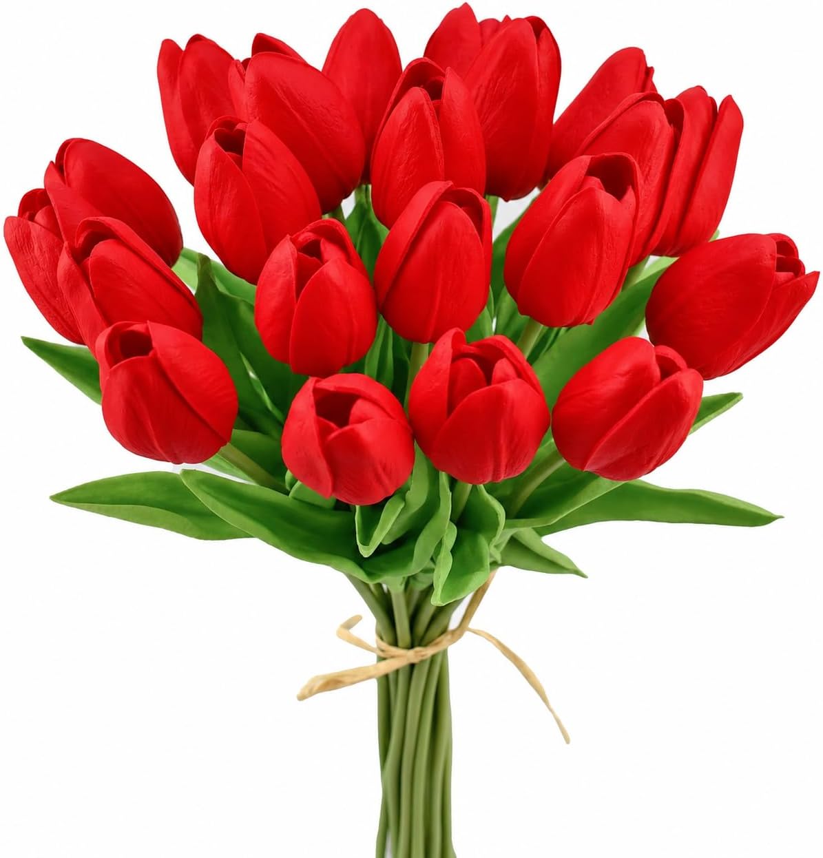 Mandy's 20 Stems Red Artificial Tulip Flowers for Home Centerpieces