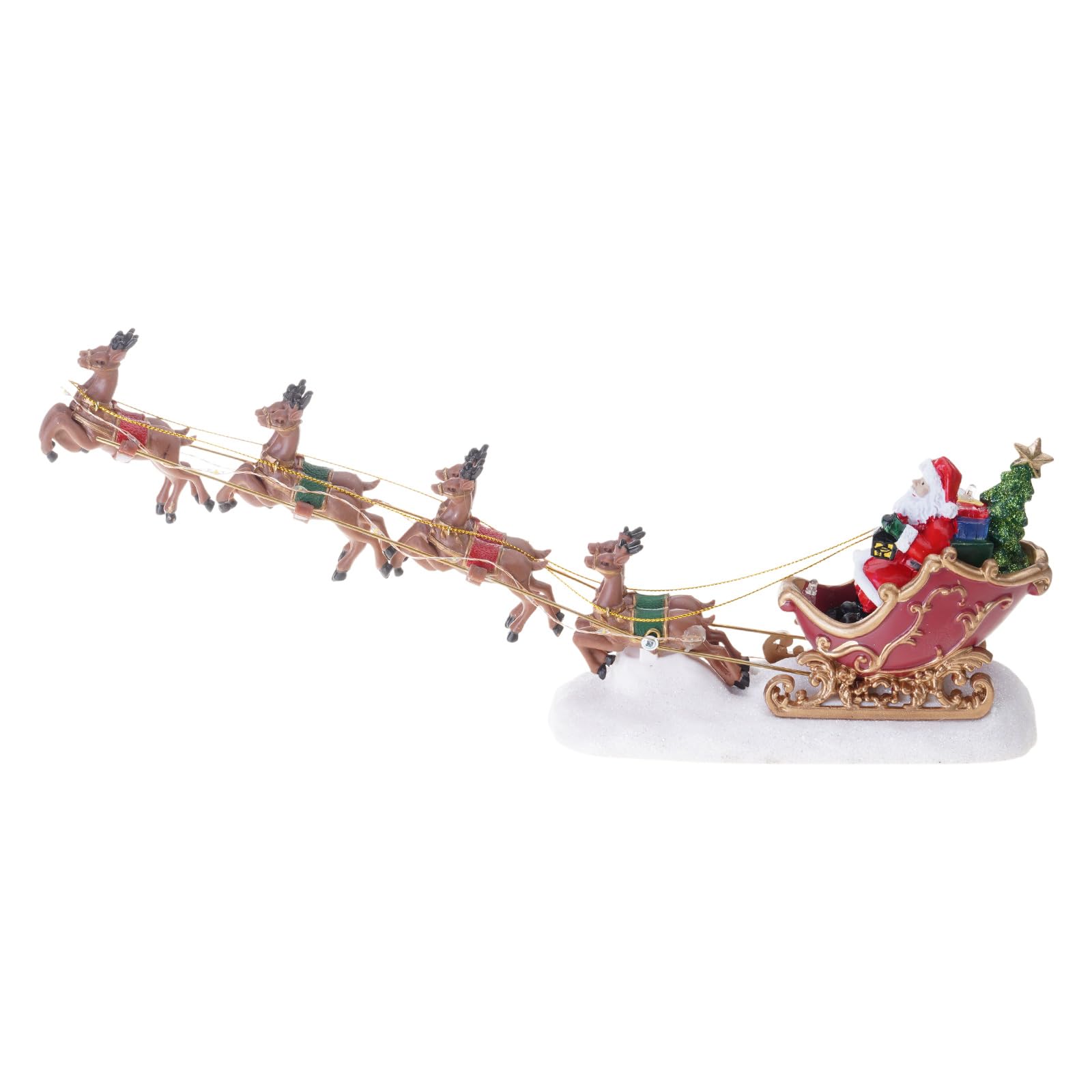 Figurines de Père Noël en résine avec chariot Morain pour décor durable