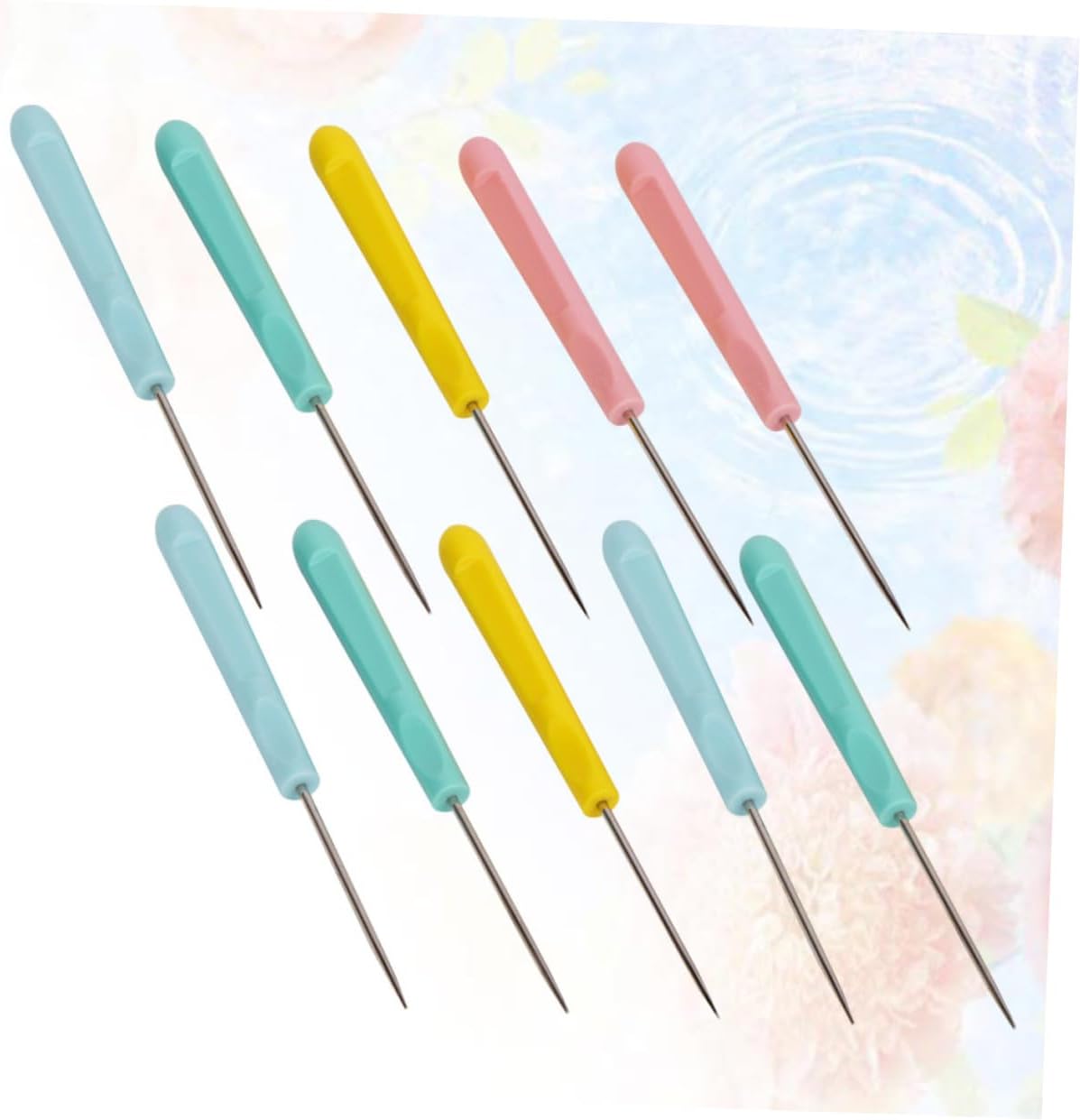 FIXOSHEE 10Pcs Plastic Handle Awls Versatile Sewing Awl Tools for DIY Craft Projects for Repair Random Color Assortment for Home and Store Use