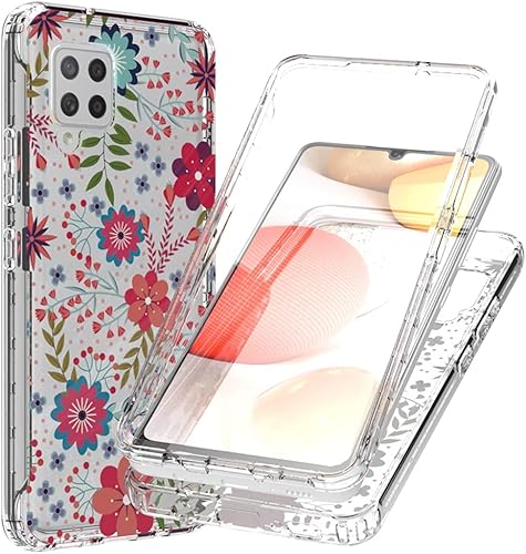 Miniatura 6 de Funda para Galaxy A42 5G, Samsung A42 5G Funda transparente para niñas, TPU suave 360, cuerpo completo, a prueba de golpes, híbrida, transparente,