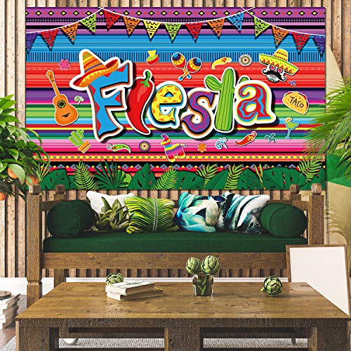 Party Greeting BP0177 Summer Fiesta Party Decorations Mexican Theme Photography Backdrop Banner Luau Theme Cinco De Mayo Colorful Birthday Party Supplies thumb #5