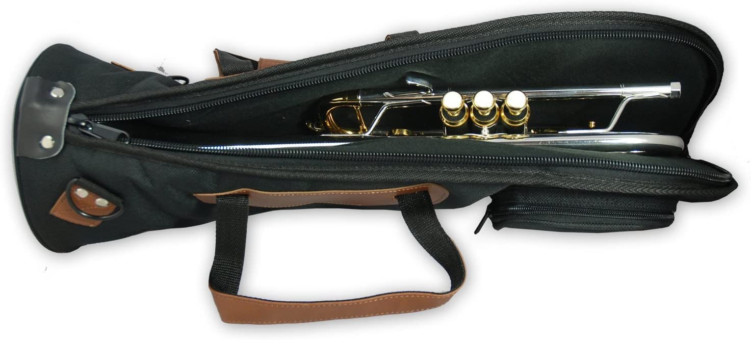 Soundman® Gigbag für Trompete - Extra stabile Verstärkung am Trichter - mit weicher Innenfütterung - Softcase für Trompete