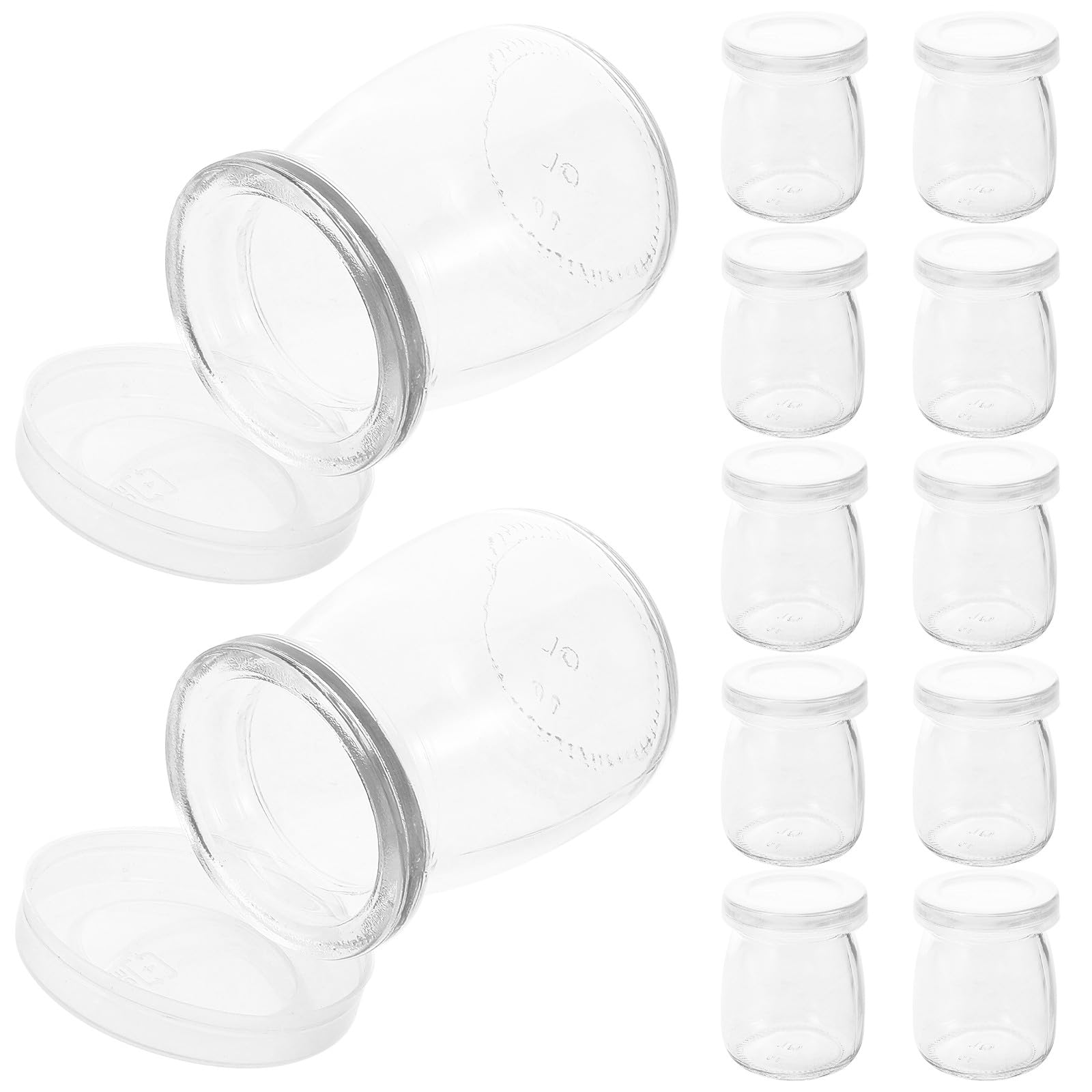 GALPADA 12 Bocaux en Verre 100ml pour Yaourtière, Récipients Réutilisables Élégants Desserts, Lot de 12 pour Présentation Raffinée en Événement