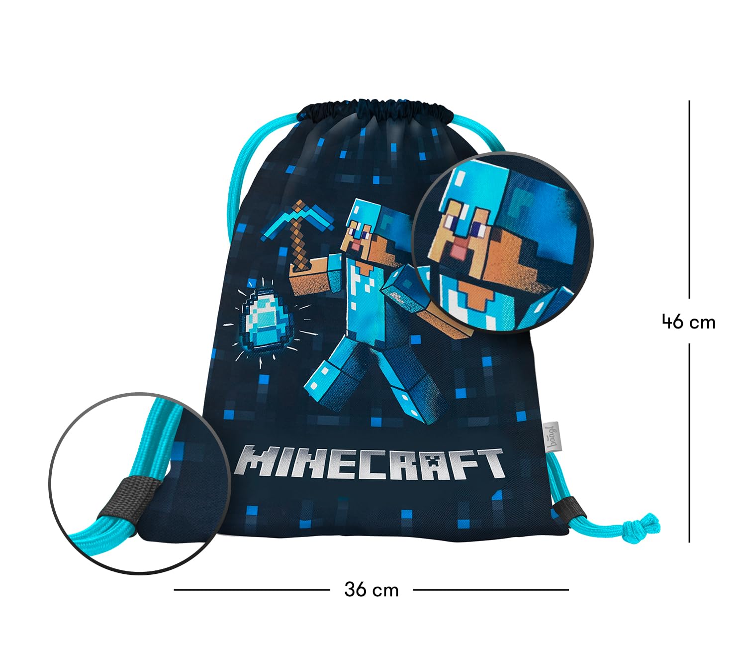 Minecraft worek gimnastyczny dla dzieci – worek sportowy dla dziewcząt i chłopców – worek na buty do szkoły, sportowy worek gimnastyczny