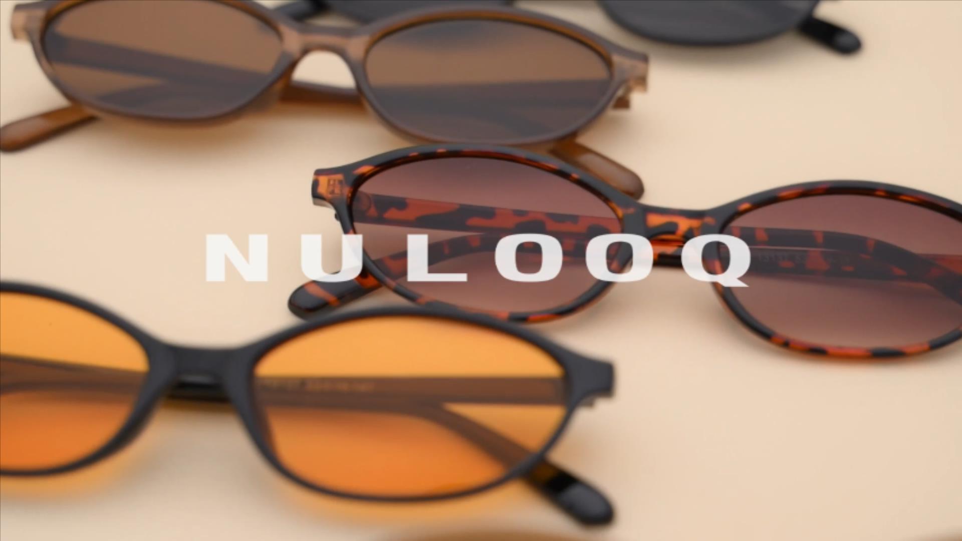 NULOOQ Retro Oval Cat Eye Sunglasses for Women Y2k Trendy Small