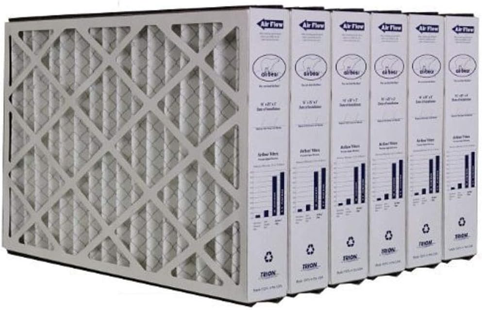 Air Bear 259112-101 (6 Pack) Pleated Furnace Air Filter 16"x25"x3" MERV 11
