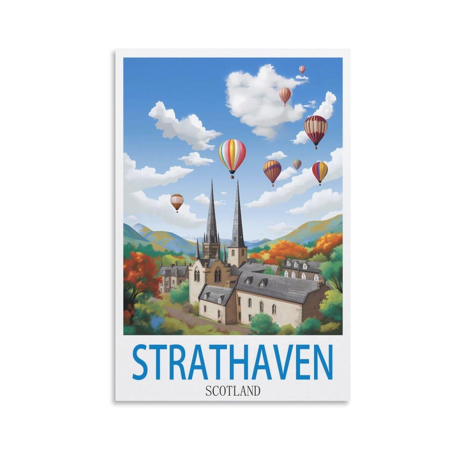 EZMLFA Diamond Art Kits Adults,Strathaven Scotland,5D Dimond Picture, Crystal Gem Art Crafts for Boys Girls, DIY Mosaic Creations Set for Home Decor 50x60cm