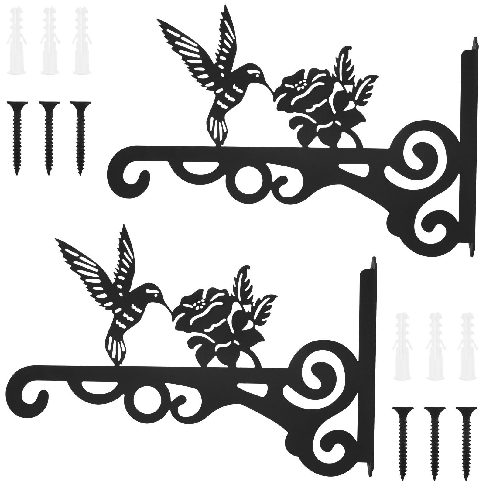 RGOEMHJ 2Pcs Plant Brackets Hanging Wall Flower Pot Hook Metal Basket Holder Hanger for Indoor Outdoor Decorative for Planter Flower
