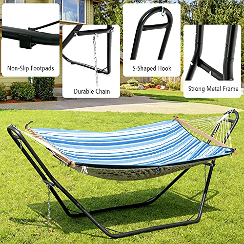 Image of Giantex Universal 2 Person Hammock Stand Only, Heavy Duty Steel Hammock Frame Fits 9-13 Ft Hammock, 450LBS Capacity, Multi-Use Hammock Stand for Indoor Outdoor Yard Patio Deck