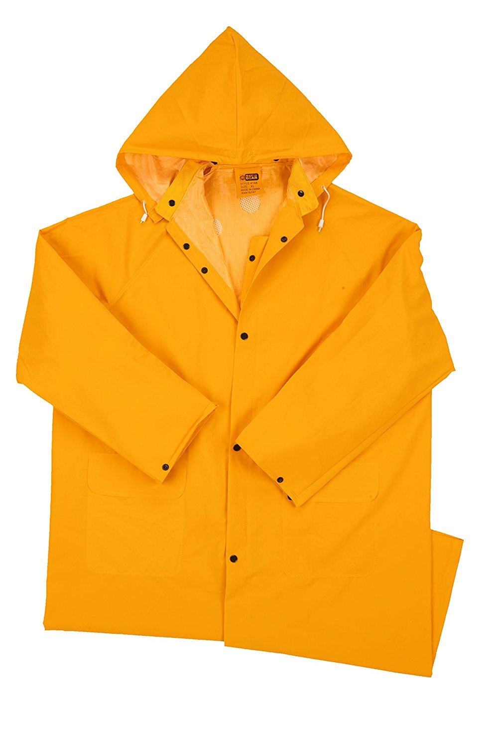 West Chester4148 PVC Polyester Raincoat – 4X-Large, Safety Wear Raincoat with Snap Front Closure, Detachable Hood, Corduroy Collar