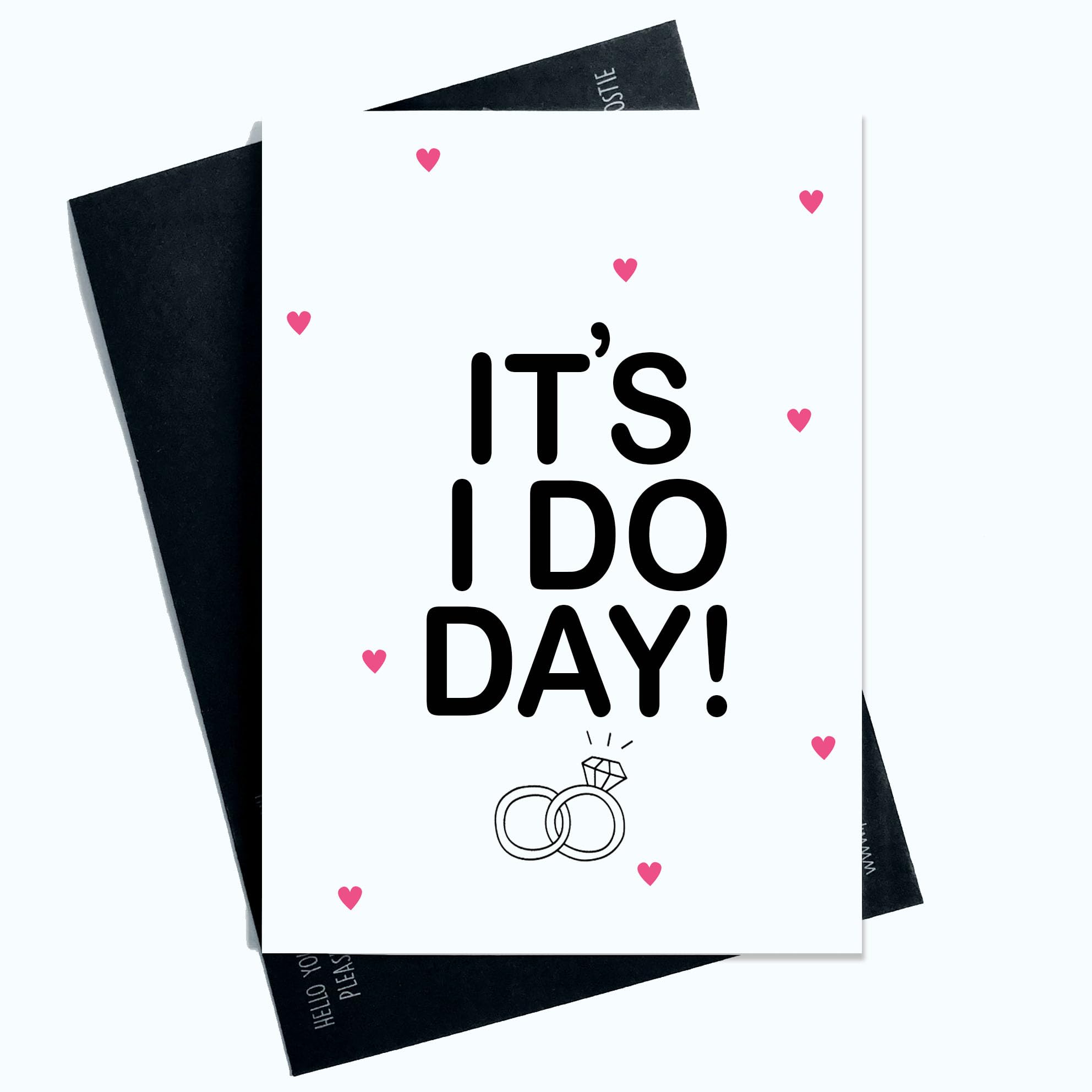 Peachy Antics Wedding Cards It's I Do Day Wedding Card New Marriage Card For Newly Weds Pink Hearts And Ring Simple And Elegant Design AP163