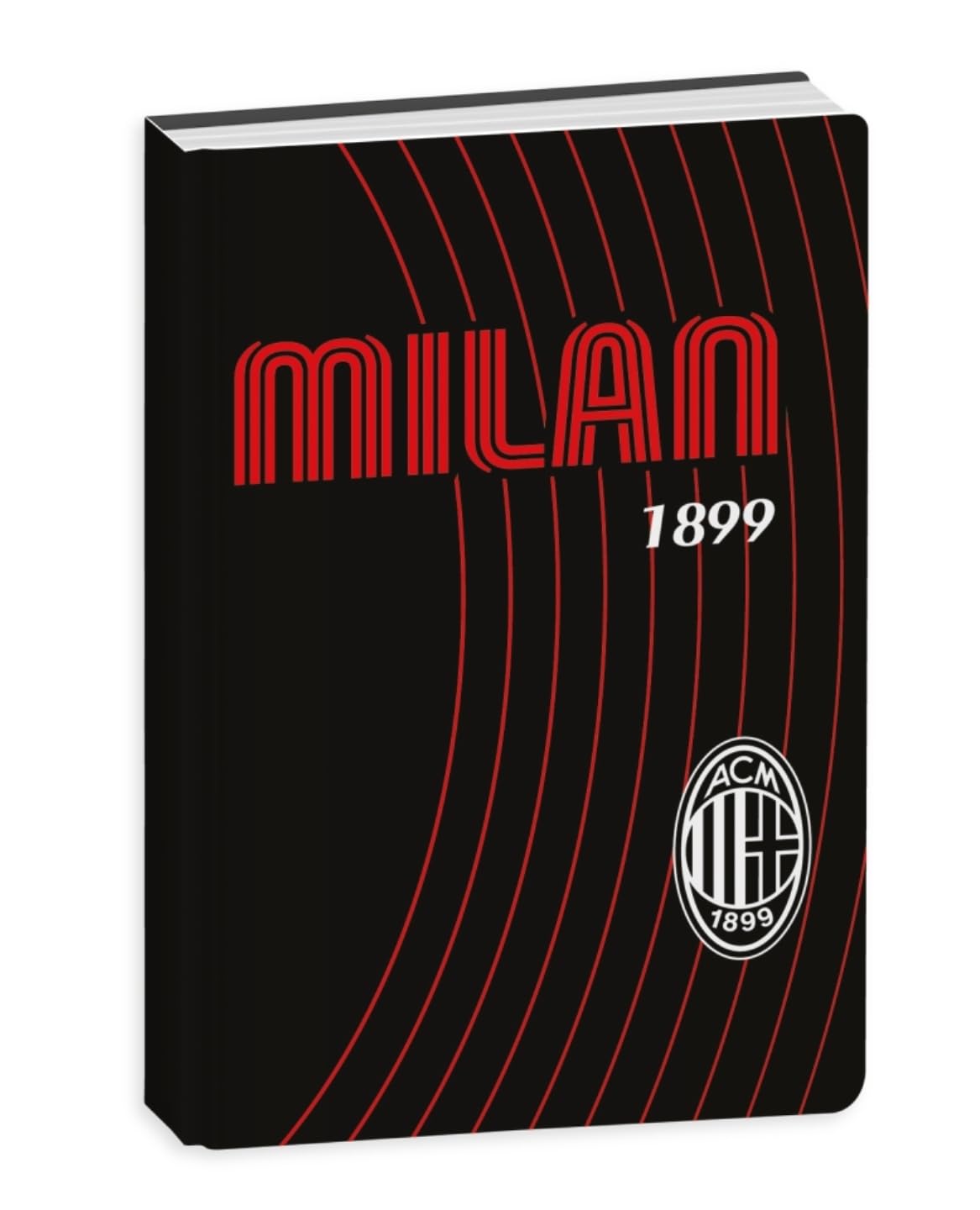 PRESTIGE & DELUXE Agenda compatibile con Diario Scuola Milan Curva F.to Standard 18x13 cm 2026/2027 + portachiave calcio 3d