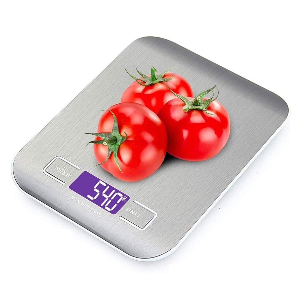 Báscula de Cocina Digital Recargable, báscula Digital, 5 kg/0,1 g, función de Tara, Apagado automático, Pantalla LCD retroiluminada, báscula electrónica de Alta precisión