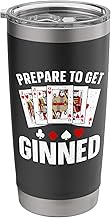 Cool Gin Rummy Art For Men Women Card Game Rummy Player Stainless Steel Insulated Tumbler