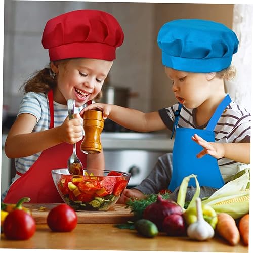 Miniatura 8 de Luxshiny 2Set Painting Polyester Smock and Chef Hat Ages Apron Yellow for Drawing Painting and Creative Fun