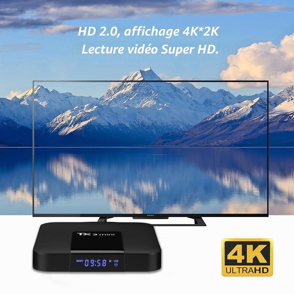 Boîtier TV Android 10.0, TX3 Mini RAM 2 Go ROM 16 Go Quad Core Allwinner H313 Certifié Google Ultra 4K HDR AV1 Dual Band WiFi 2.4G/5.8G BT 4.2 Home Smart Streaming Media Player