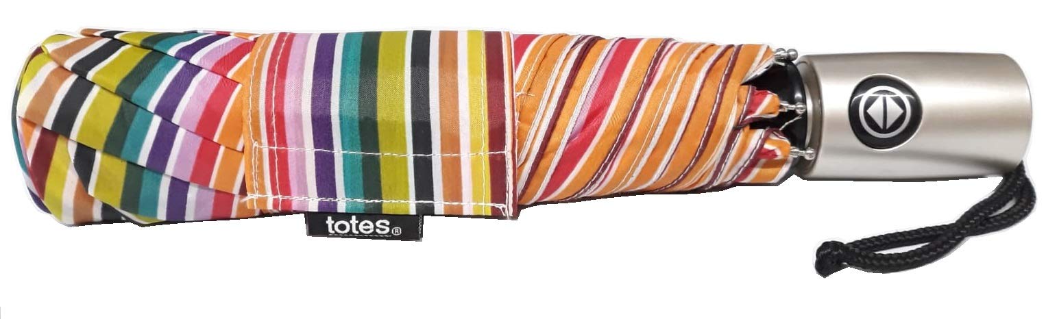 totesNeverWet technology, Auto Open Auto Close Umbrella, Rainbow 43" arc Umbrella