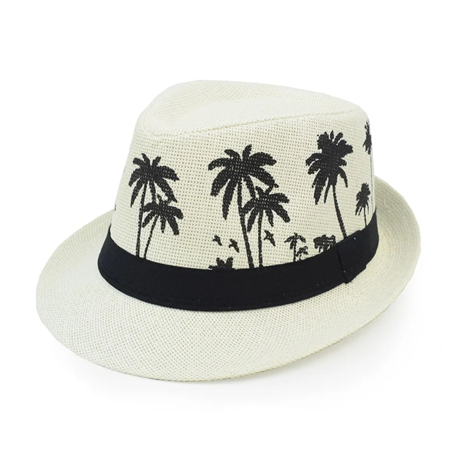 Sombreros de paja de verano para hombre, árbol de coco y mujer, transpirable, tropical, vacaciones, playa, jazz, sombrero Fedora