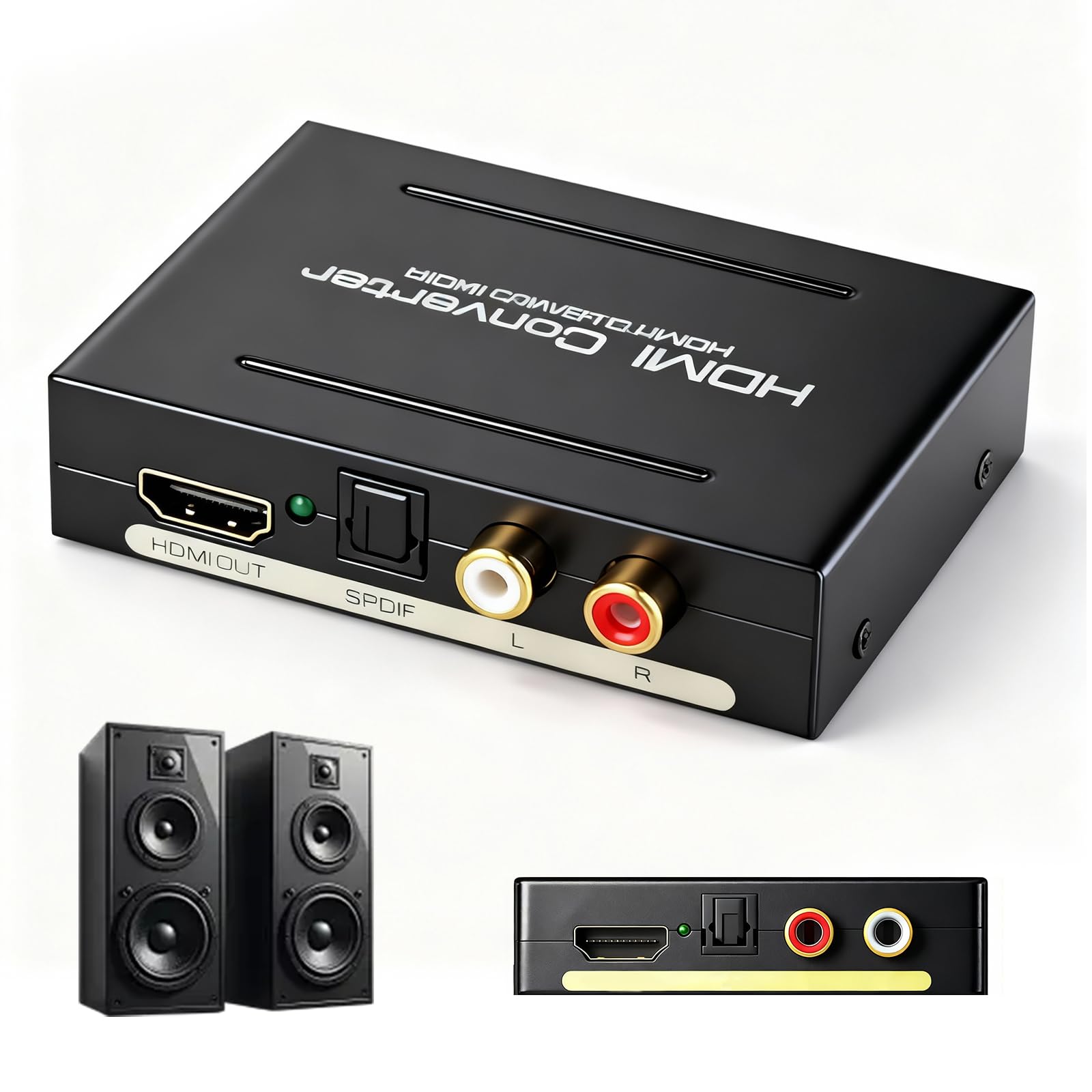 Estrattore audio HDMI, splitter audio 4K HDMI con convertitore audio analogico stereo SPDIF R/L, compatibile con PS4, Fire Stick, PC HDTV, supporta 4Kx2K 3D