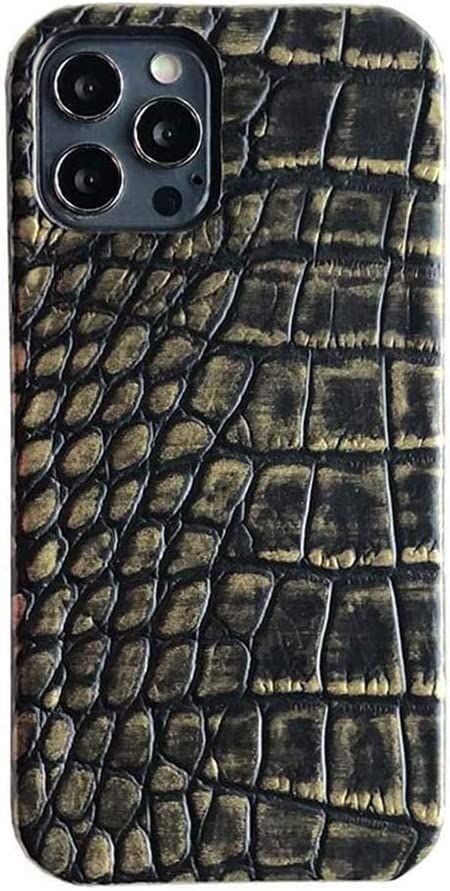 Coque iPhone 12 Mini en cuir effet crocodile vert, étui de protection haut de gamme antichoc