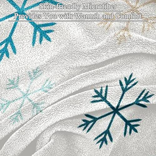 Couverture polaire légère flocons de neige pour canapé et lit