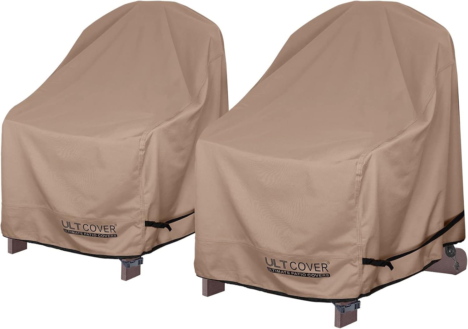 ULTCOVER Waterproof Patio Adirondack Chair Cover 2 Pack for Outdoor Chair Size Upto 32W x 35D x 36H inch 32x35x36 inch Brown