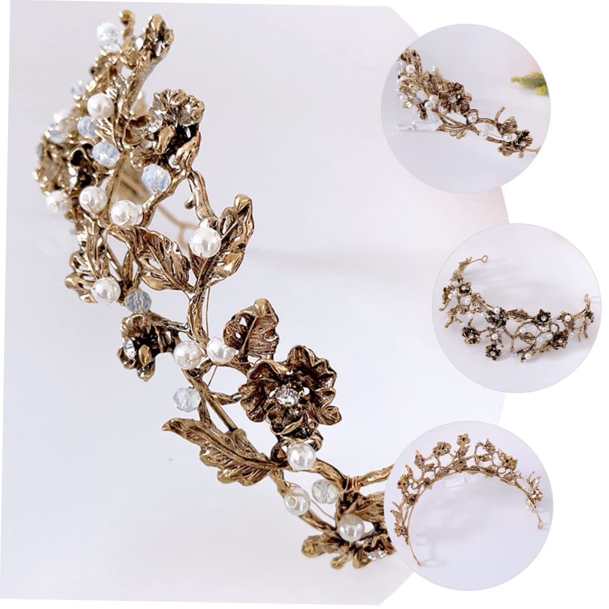 FRCOLOR 4 Stück Krone Zubehör Perlenelemente Haarschmuck Kopfschmuck Zubehör Abs Kopfbedeckung Verzierungen Zum Basteln Brautaccessoires Kopfbedeckung Für Golden Strasssteine