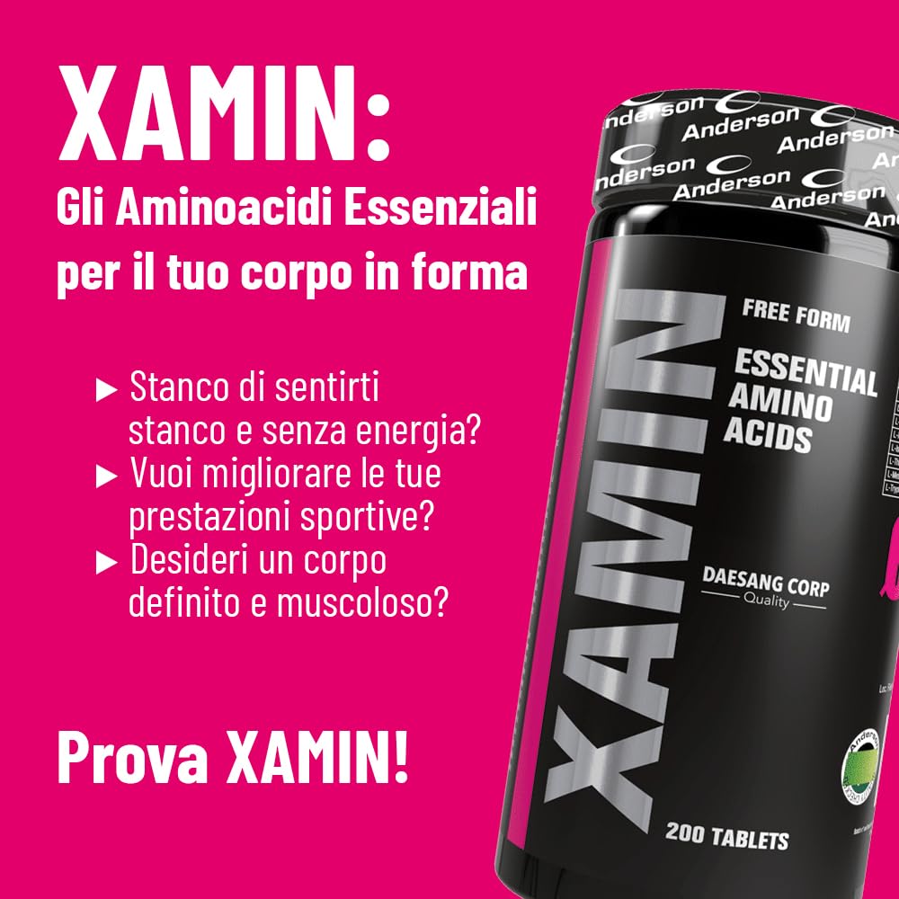 Anderson Research Xamin Integratore, Aminoacidi Essenziali, 200 Compresse