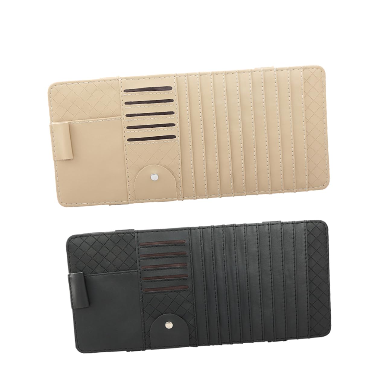 ibasenice 2 Stücke Sonnenblende Lagerung Organizer Fahrzeug Lagerung Tasche Stift Slot Leder Organizer