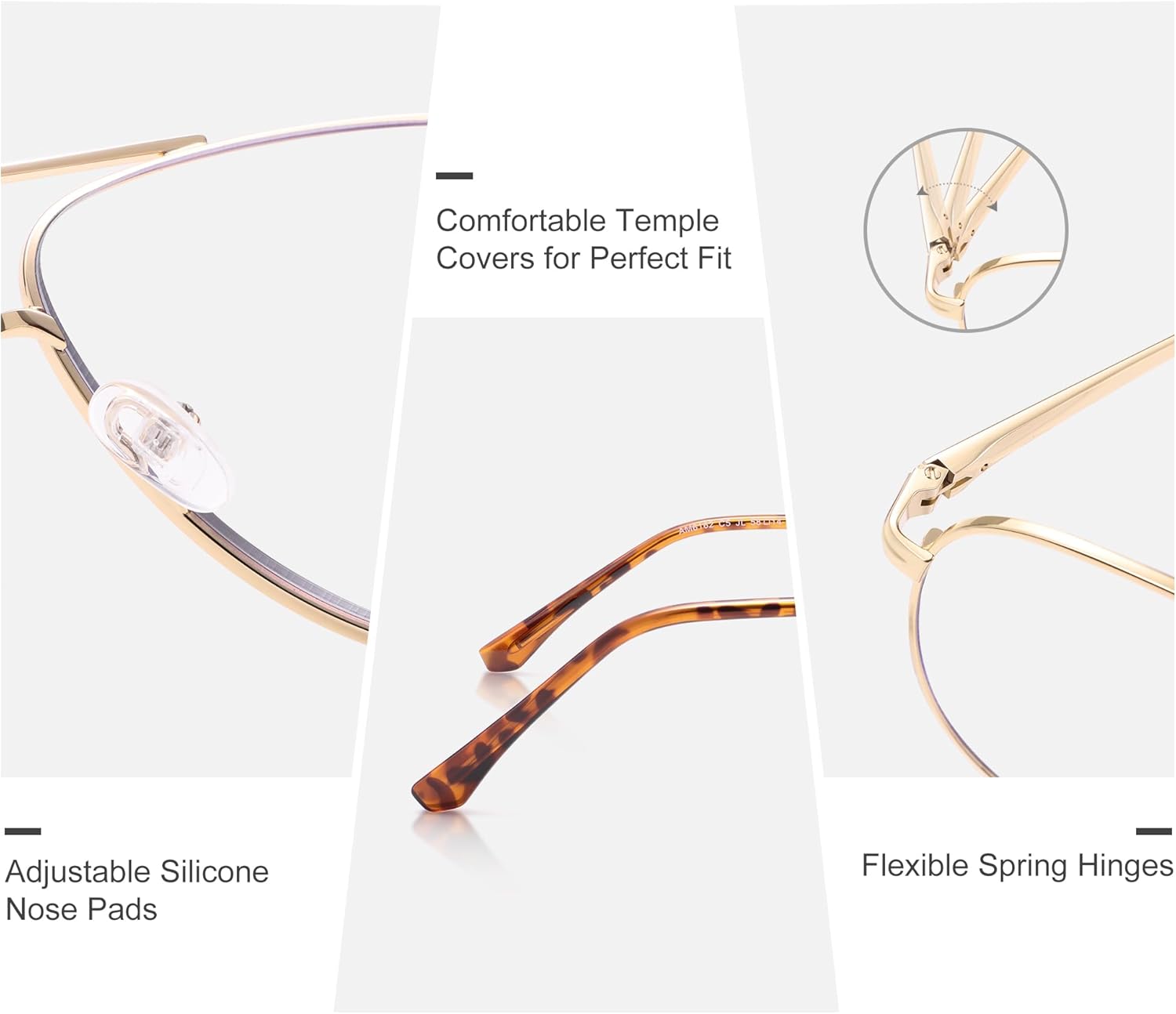 AMOMOMA Aviator Reading Glasses for Women,Men Blue Light Blocking Computer Readers Trendy Retro Metal Frame AM6162US - Image 4