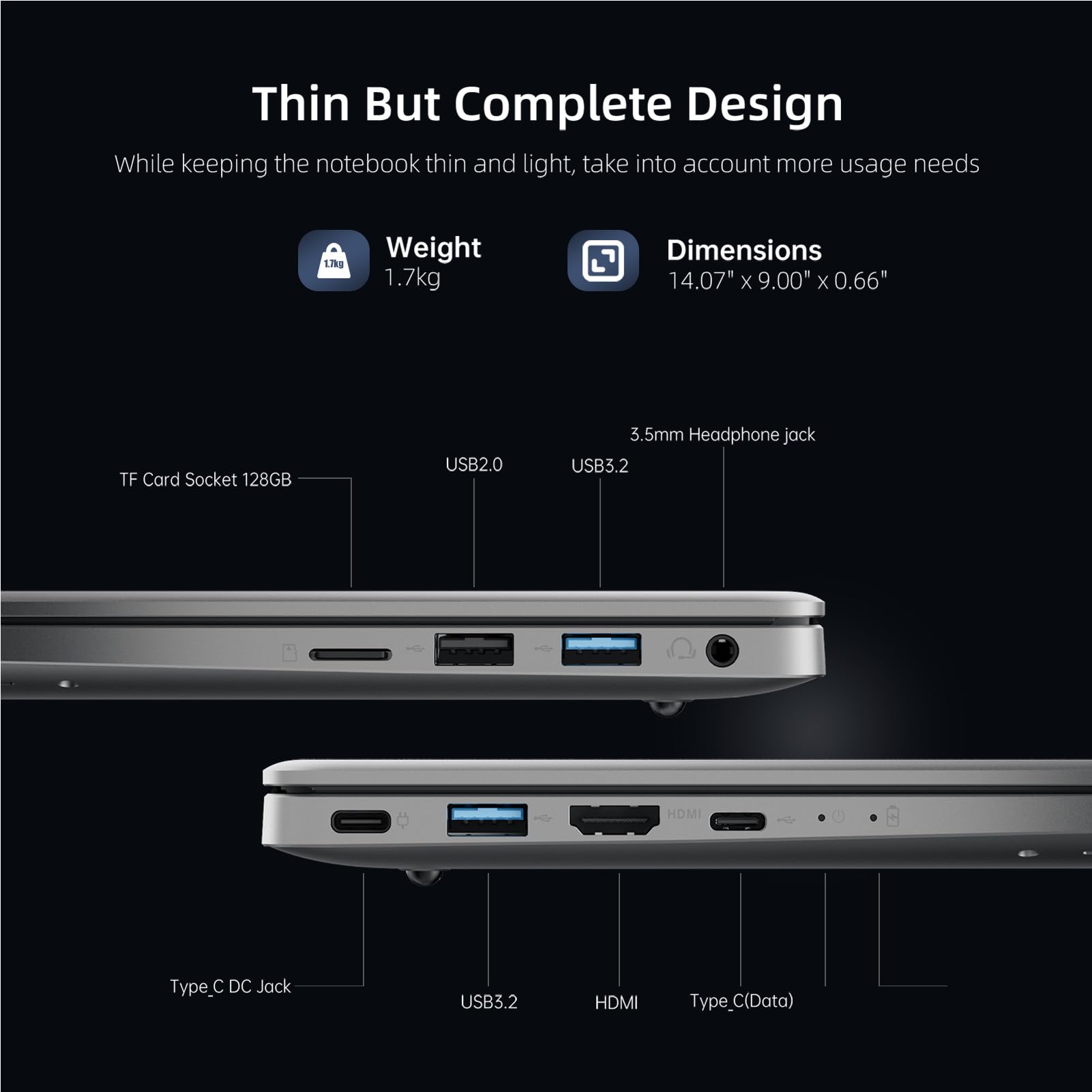 ACEMAGIC PC Portatile 16GB DDR4 RAM 512GB SSD,Alder Lake-N N95【Battere N100/N5095,Fino a 3.4Ghz】 Notebook,15.6" Full HD Computer portatile 2.4G/5G WiFi,BT5.0,Type_C, USB3.2,HDMI Ufficio(Grigio) 2024