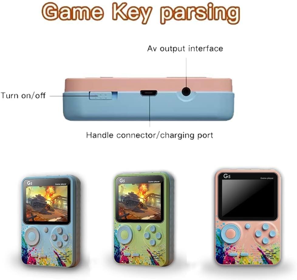 Image of TOYTONIC Retro Handheld Gaming Console G5 for Kids and Adults - Built-in 500+ Classic Games, 3.0-Inch Screen, Rechargeable Battery, TV Output, Portable Arcade Game Player