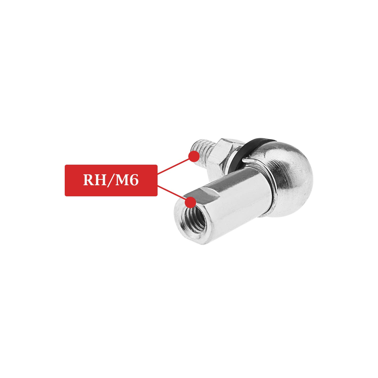 Kit giunto sferico da 4 pezzi, con clip a molla antipolvere CS DIN 71802, ricambi per collegamento a ingranaggi - M6 (DX)