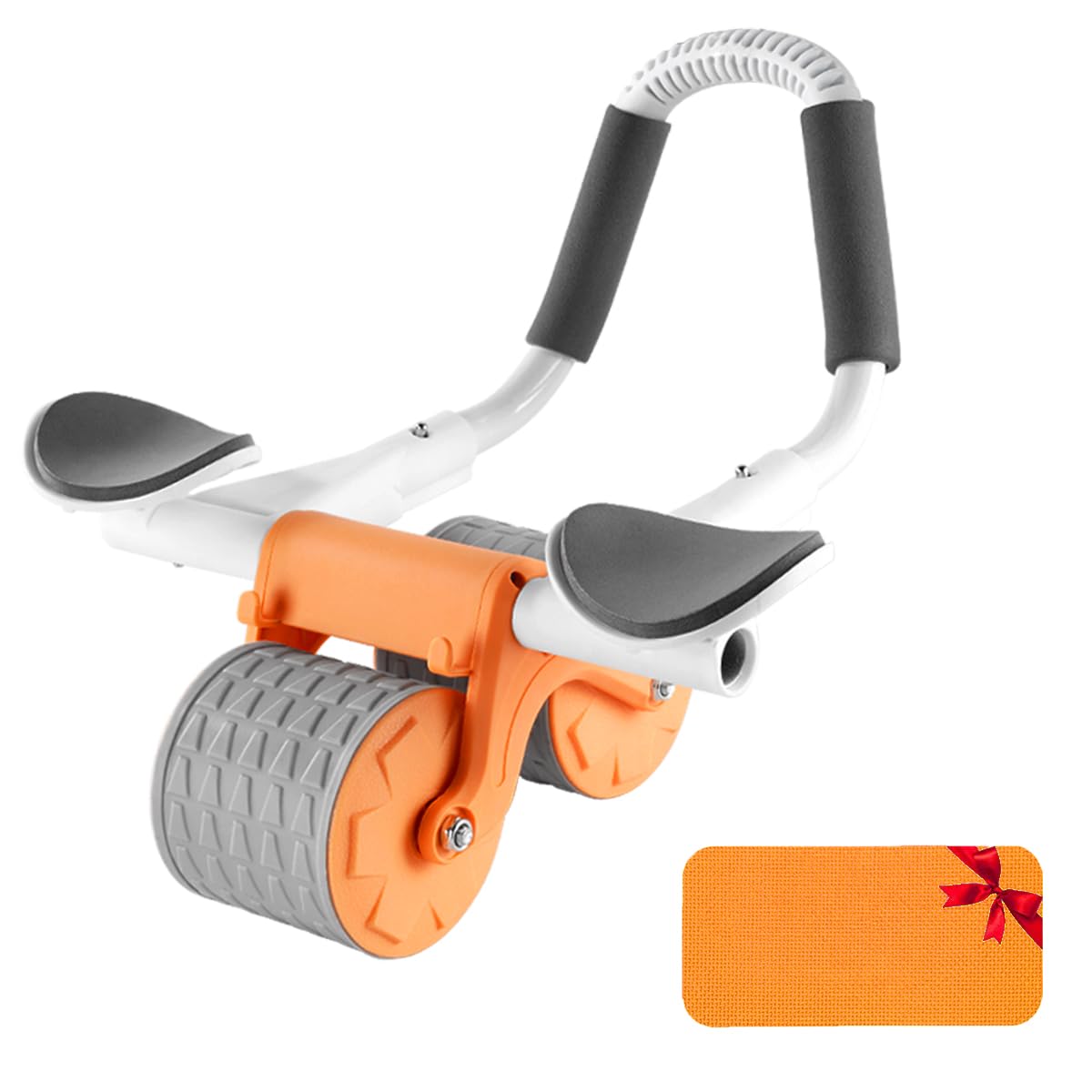 Upgrade Bauchmuskel-Roller-Trainingsgerät mit Ellenbogenstütze, automatisches Rückprall-Bauchrad, Bauchmuskeltraining für Zuhause, Fitnessstudio, Doppelrad-Bauchmuskelroller für Core-Workout